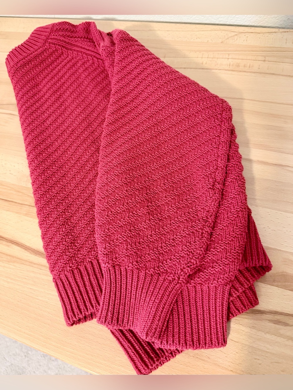 Universal Thread Red Ribbed Crewneck Sweater - Picture 4 of 4